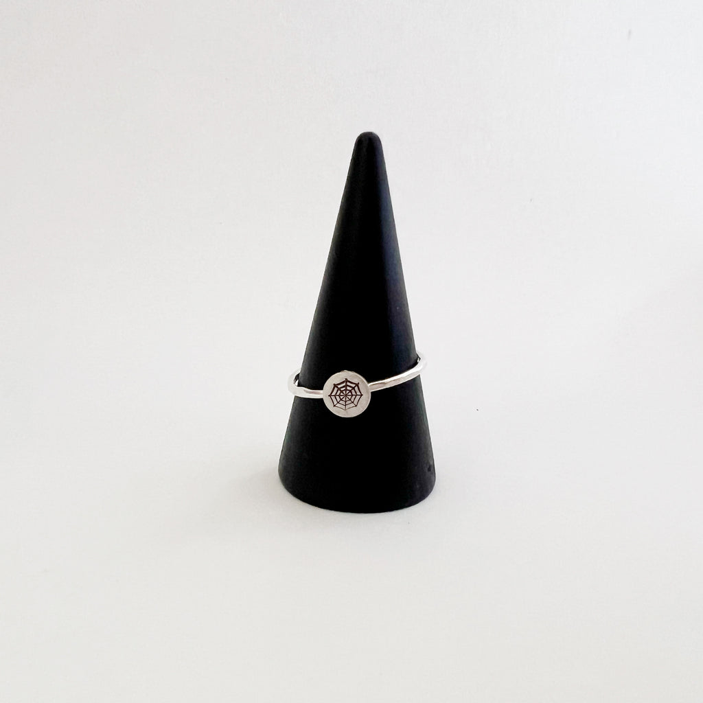 Dainty Spider Web Ring in Sterling Silver