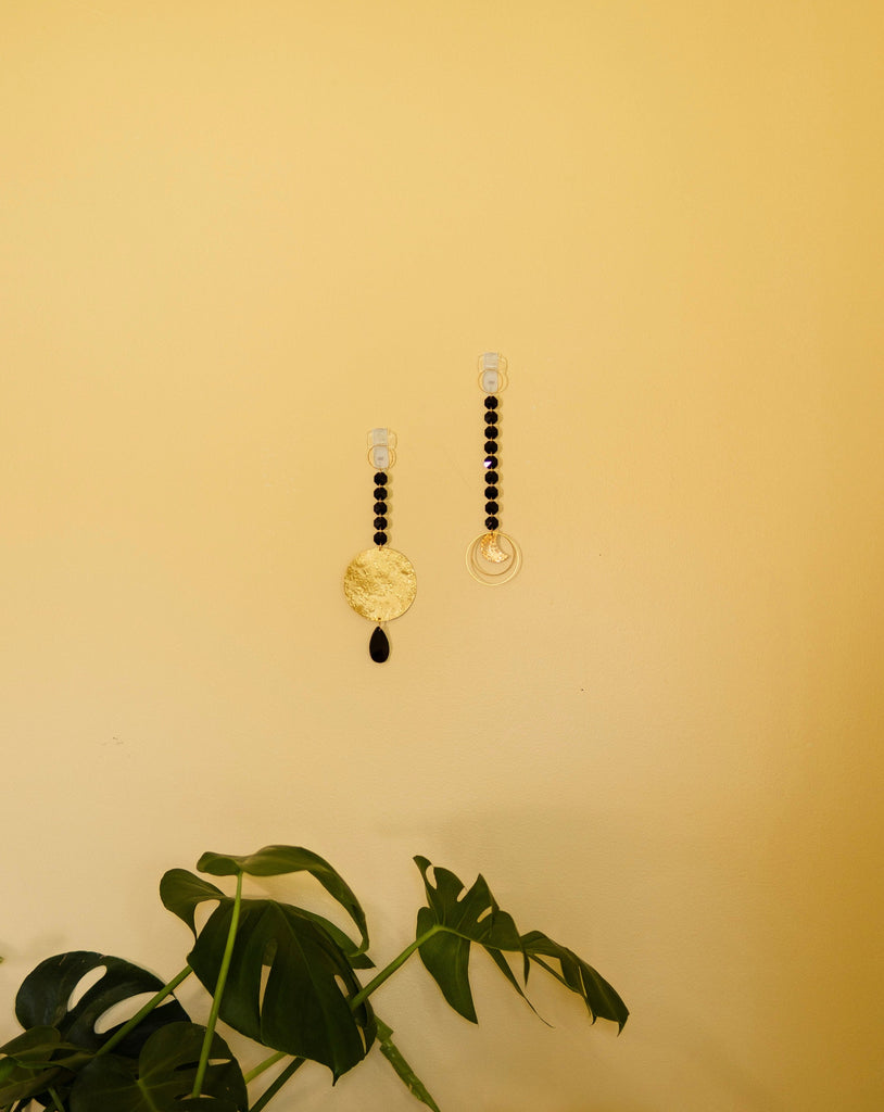 Black Crystal and Teardrop Prism Mini Wall Hanging