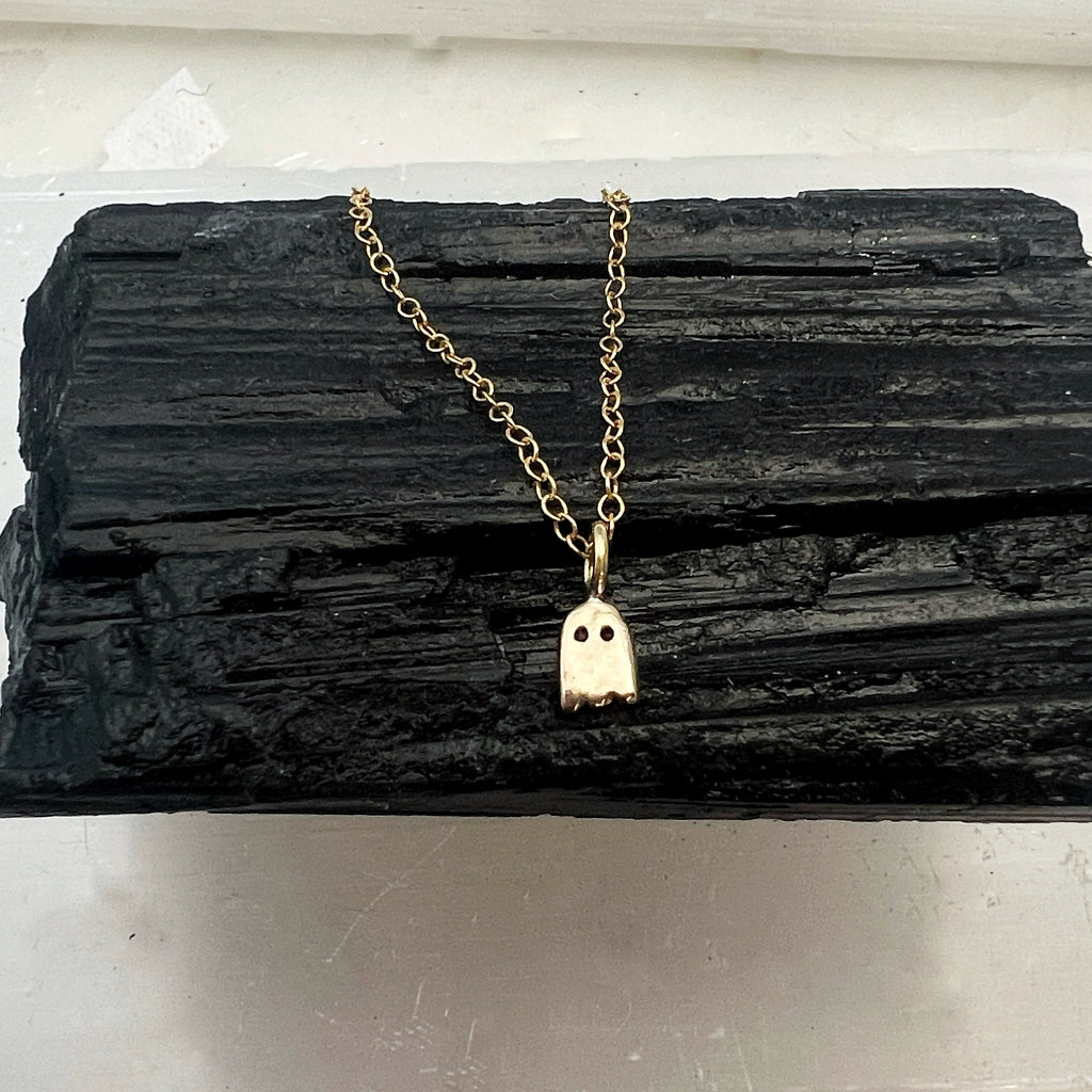 gold ghost layering necklace