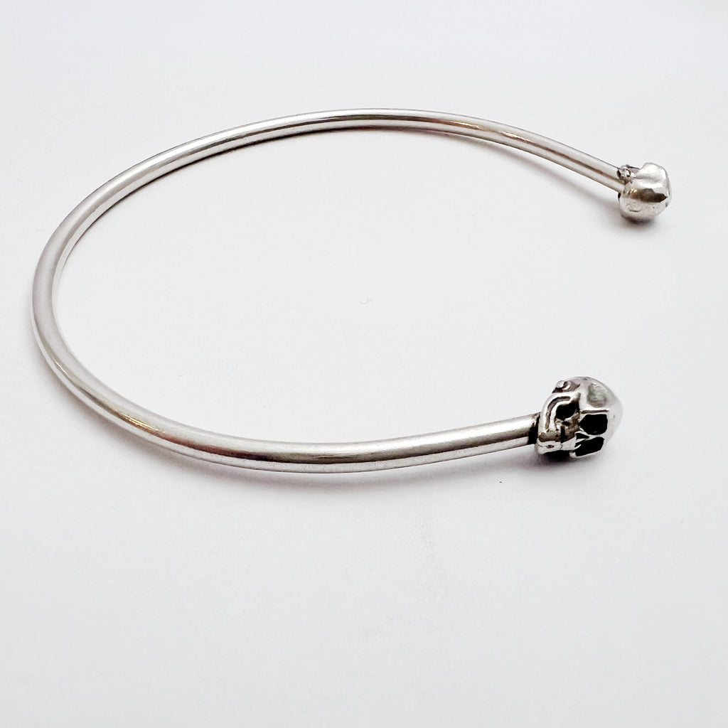 Petite Skull Cuff Bracelet in Sterling Silver