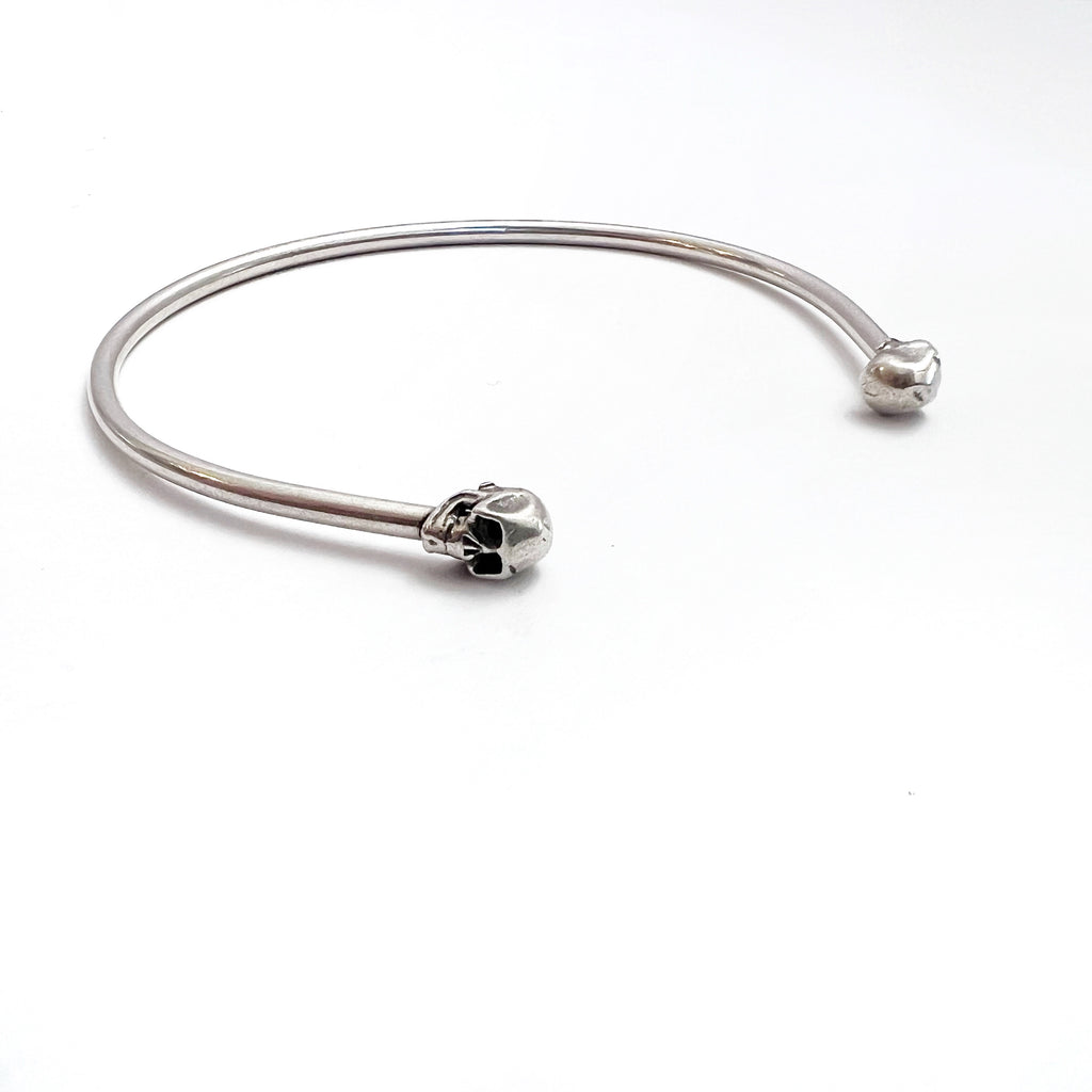 Petite Skull Cuff Bracelet in Sterling Silver