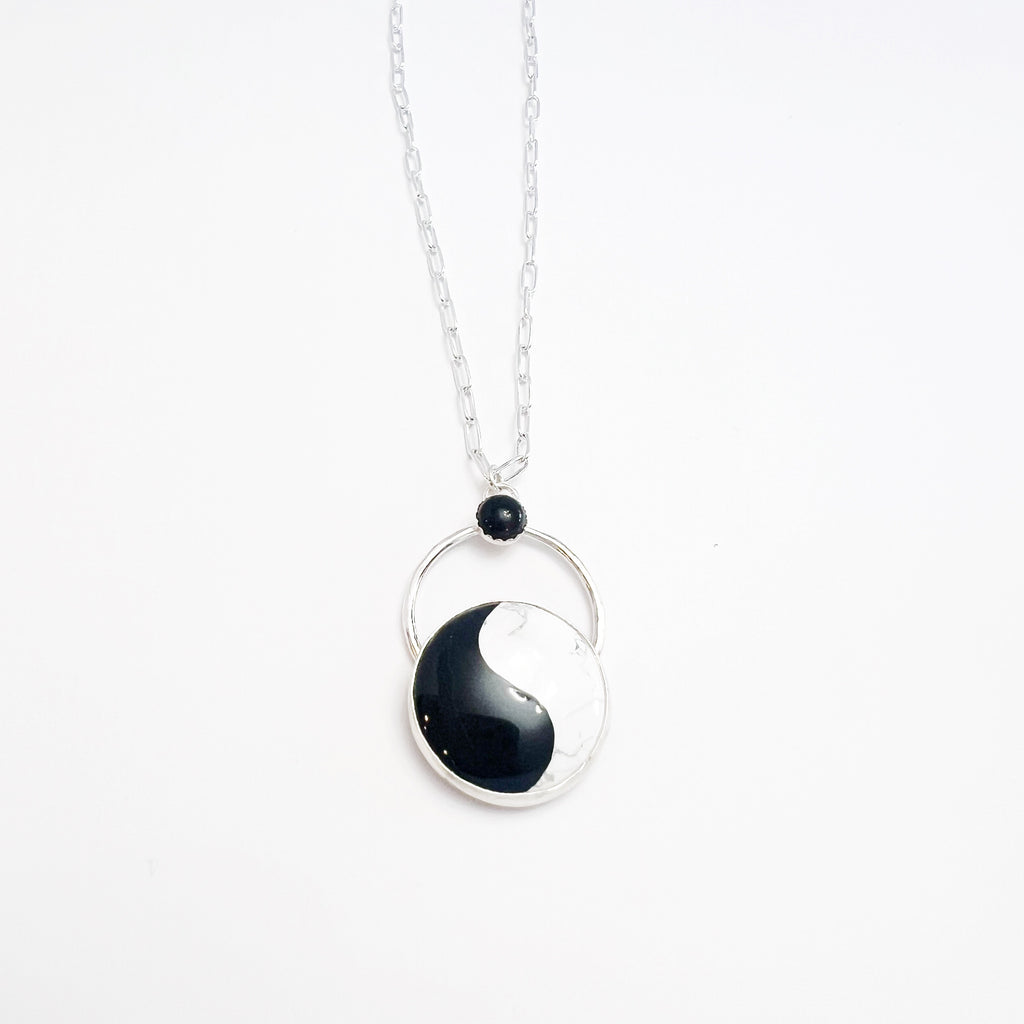 Yin Yang Peace Sign Necklace in Sterling Silver