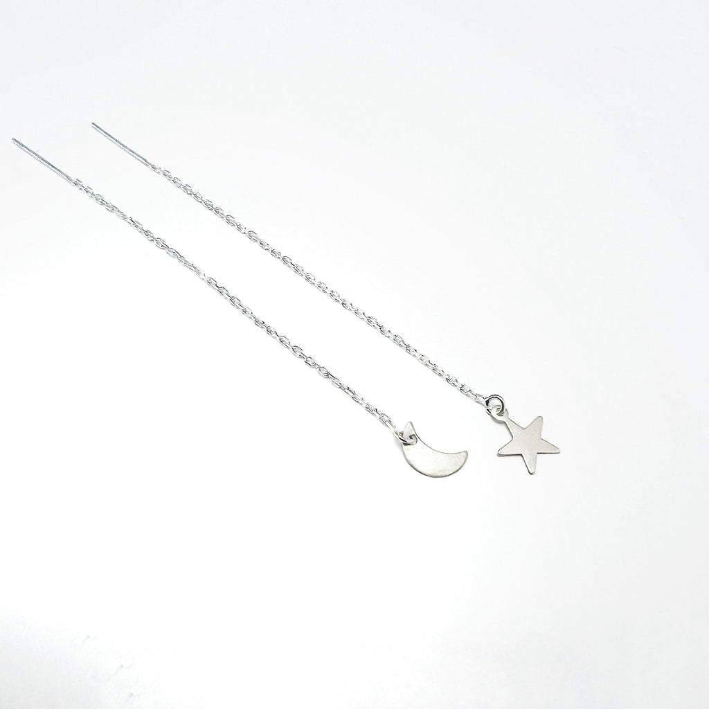 Moon and Star Earring Threaders - Choose Your Metal