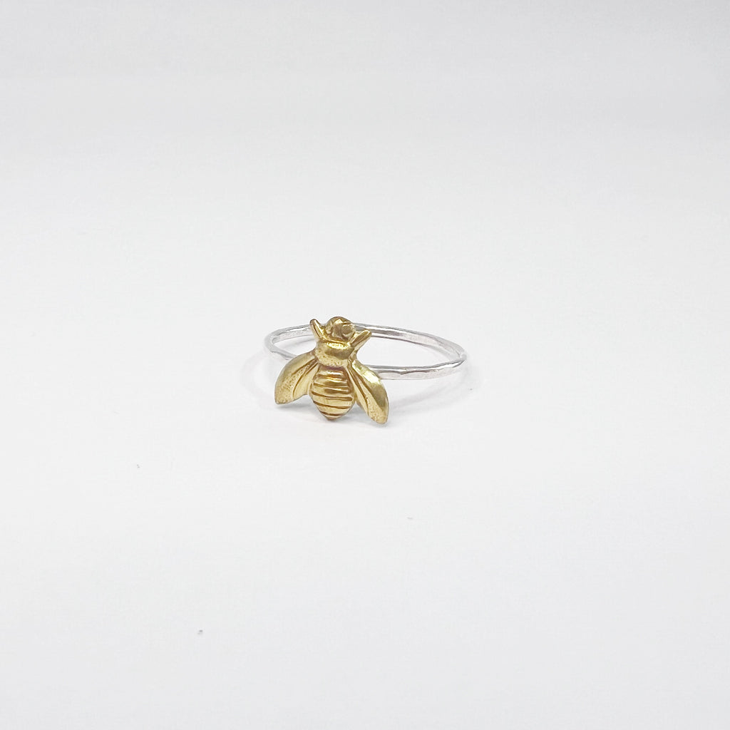 Bee Stacking Ring in Mixed Metal