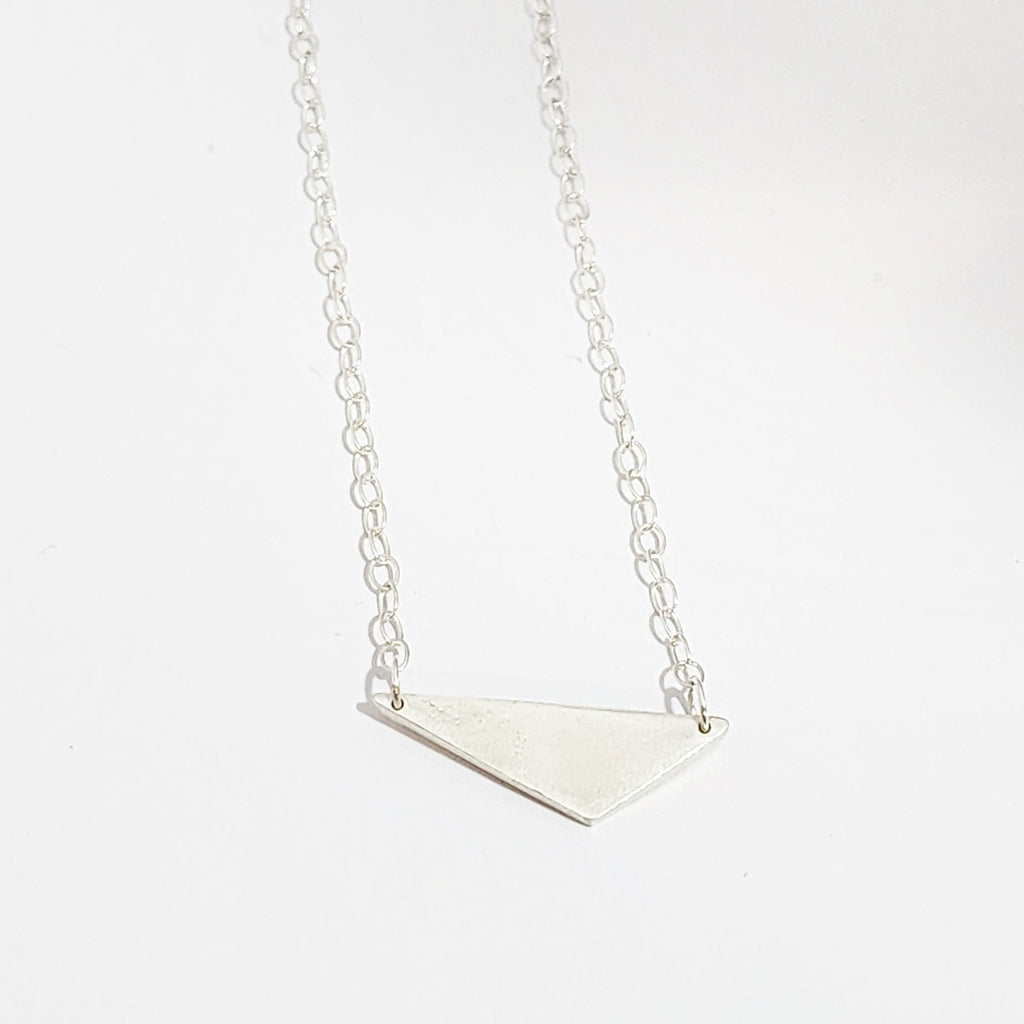 Geometric Angular Triangle Necklace in Sterling Silver