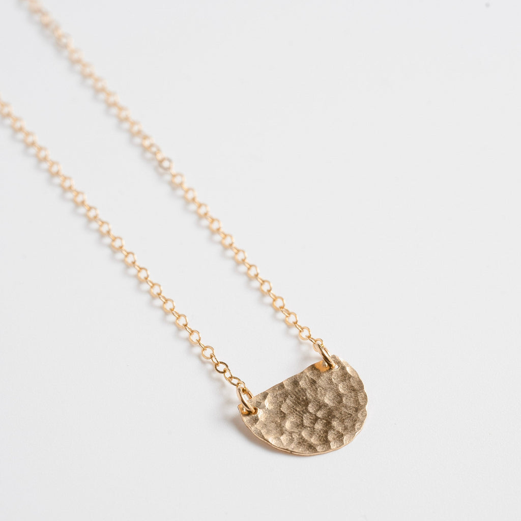 Hammered Semi Circle Necklace - Choose your Metal
