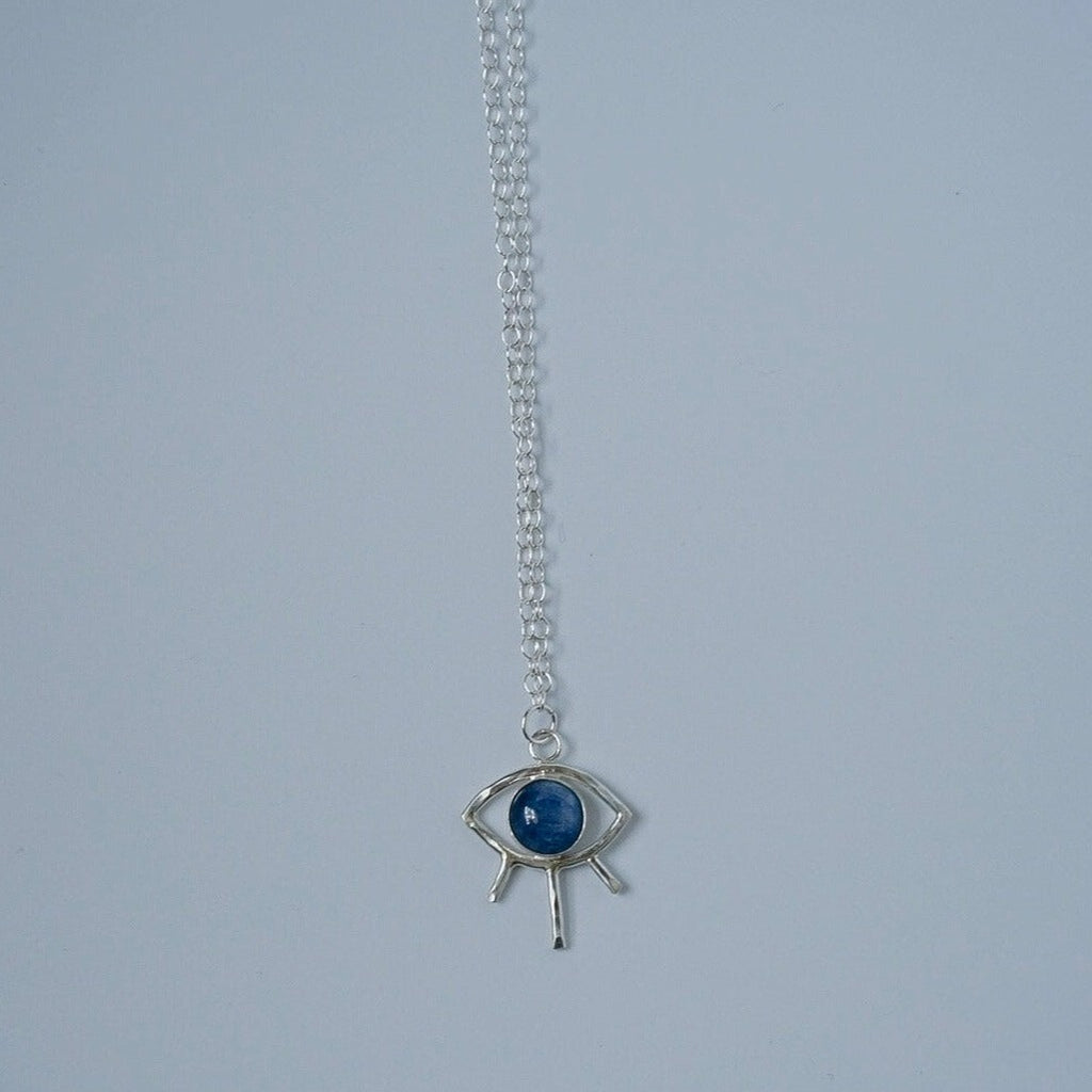Gemstone Evil Eye Necklace - Choose Your Metal and Gemstone