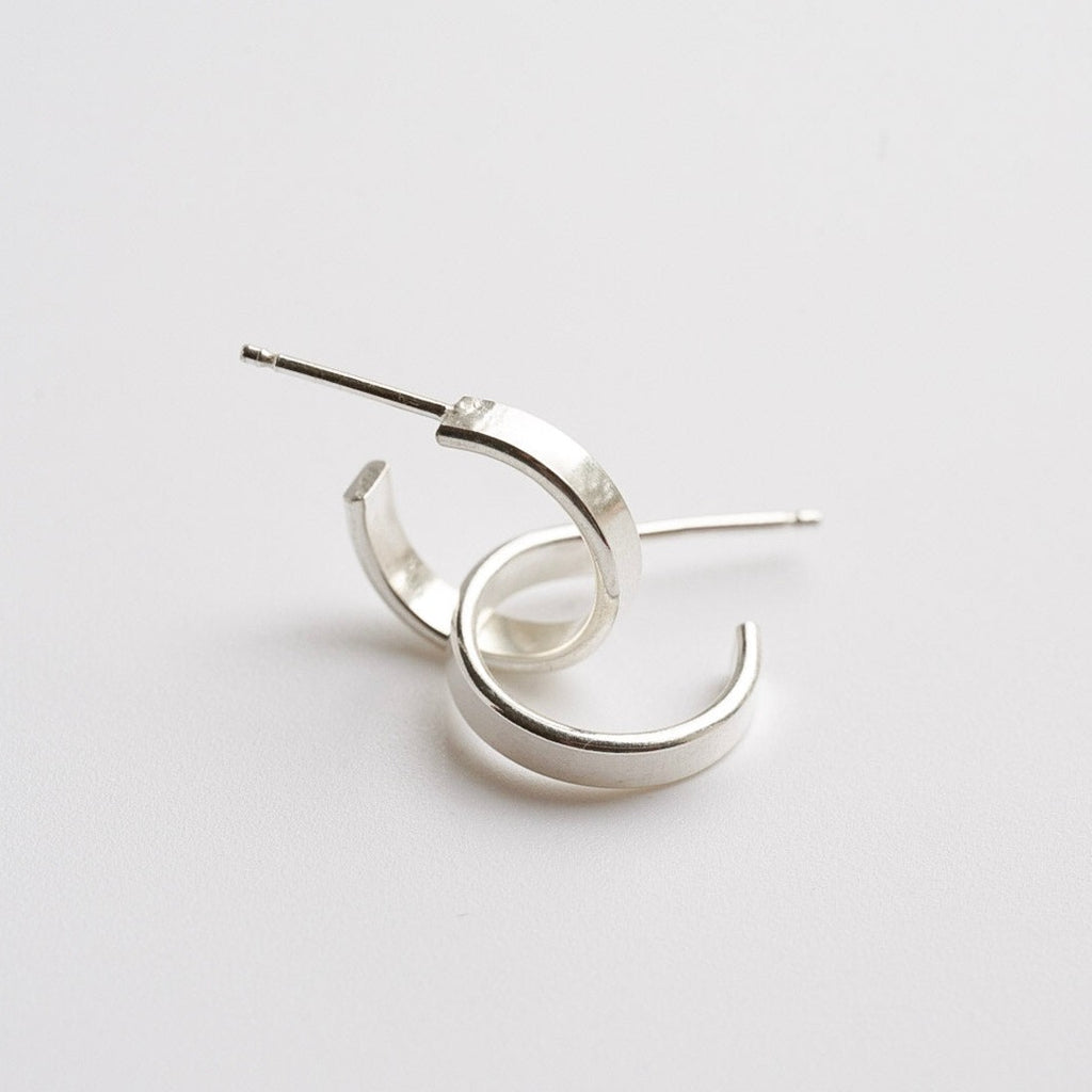 tiny sterling silver hoop earrings