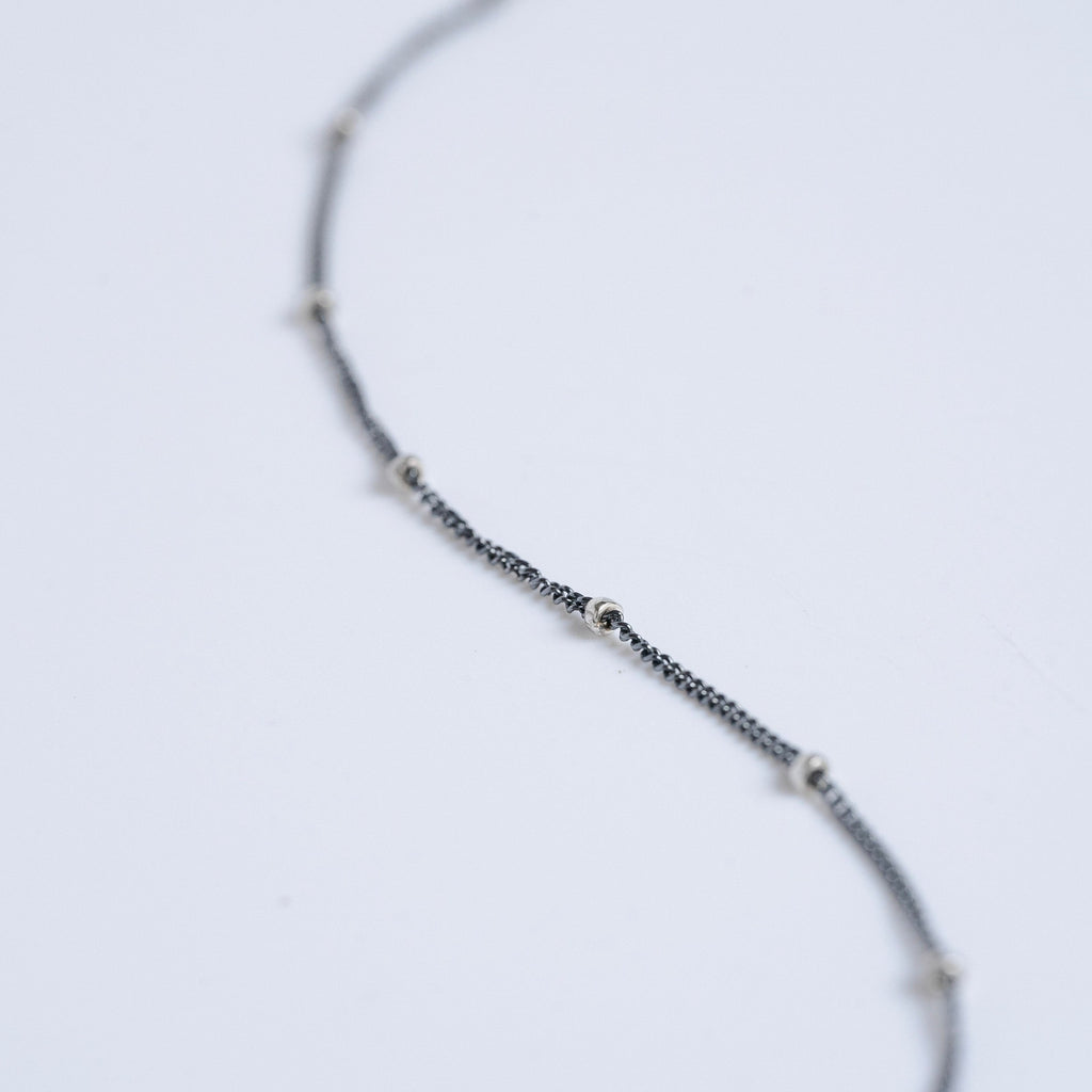 Thin Beaded Collar Necklace - Choose your Metal