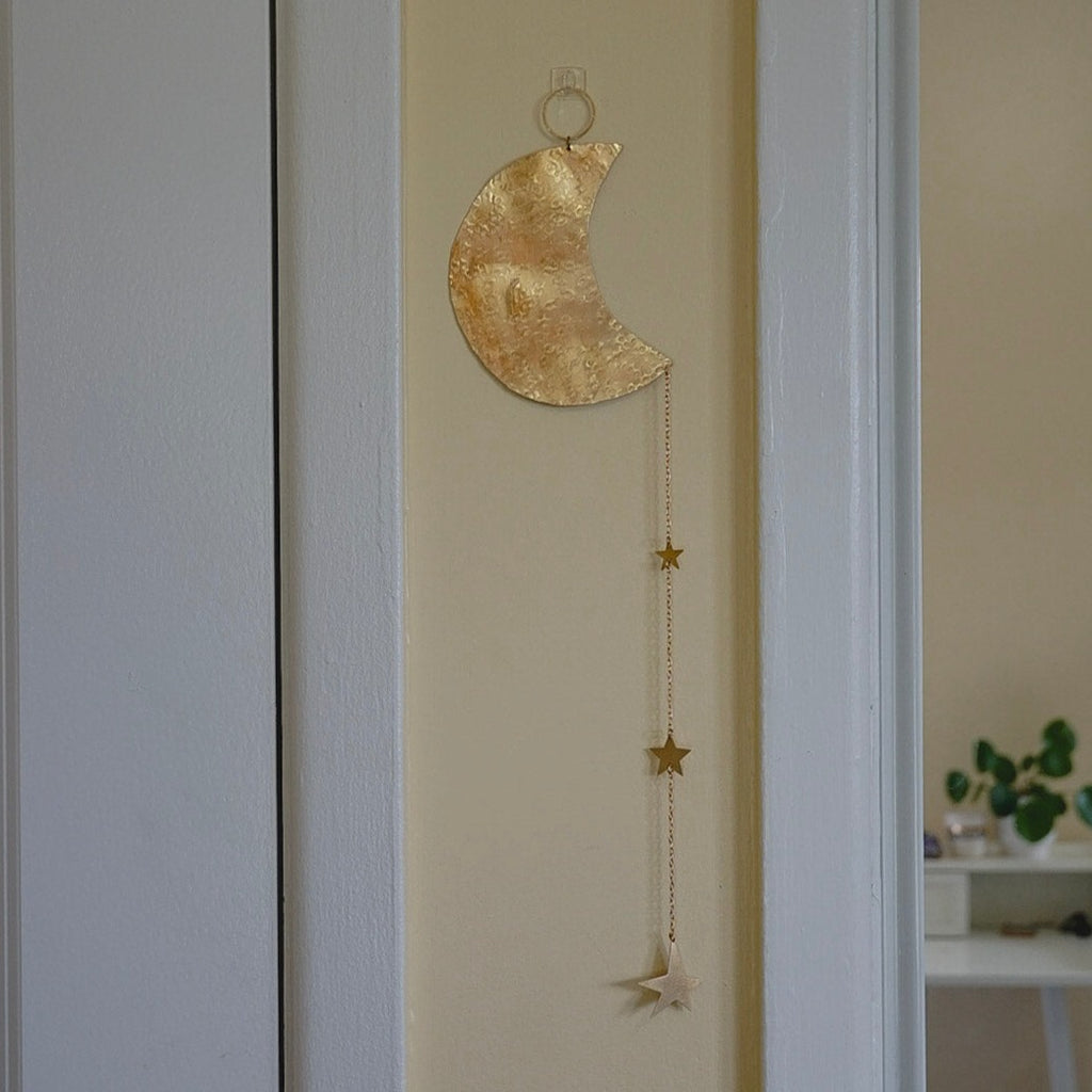 Brass Moon and Star Wall Hanging