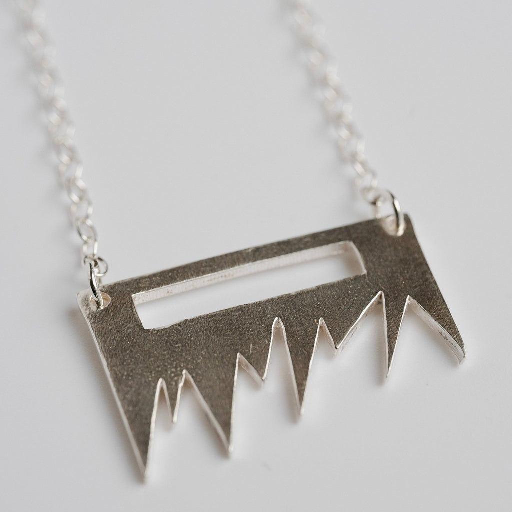 sterling silver spike necklace - unisex necklace