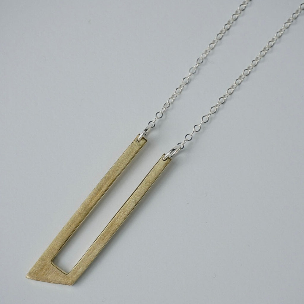 triangle parallel long layering necklace