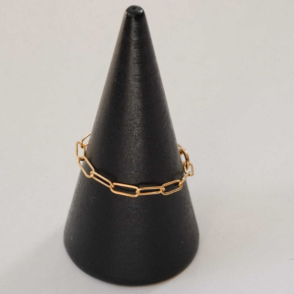 dainty paperclip chain ring 