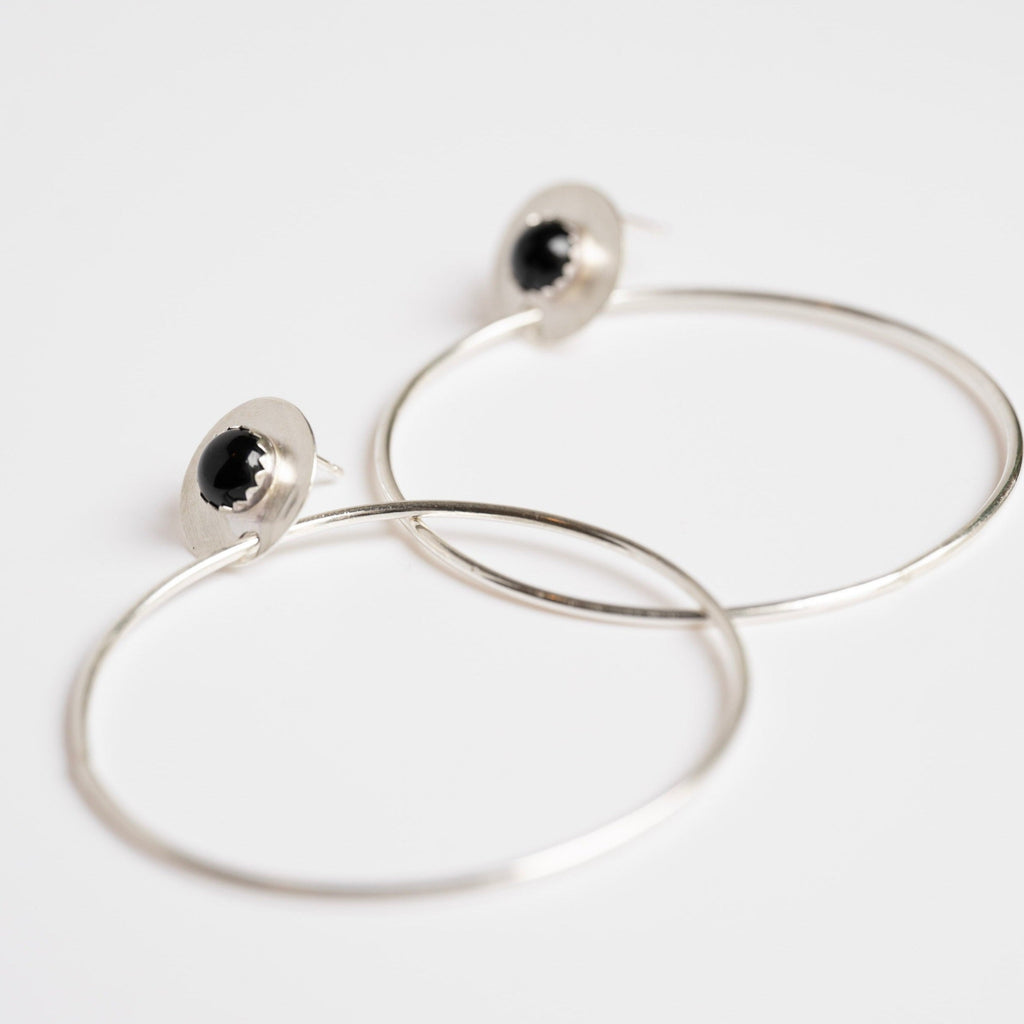 sterling silver gemstone hoop earrings