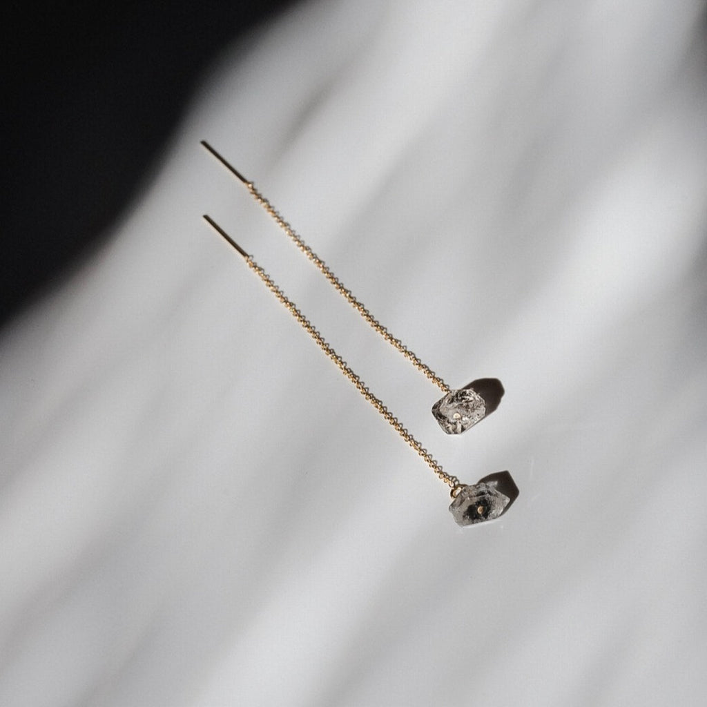 Quartz GemstoneThreader Earrings - Choose your Metal