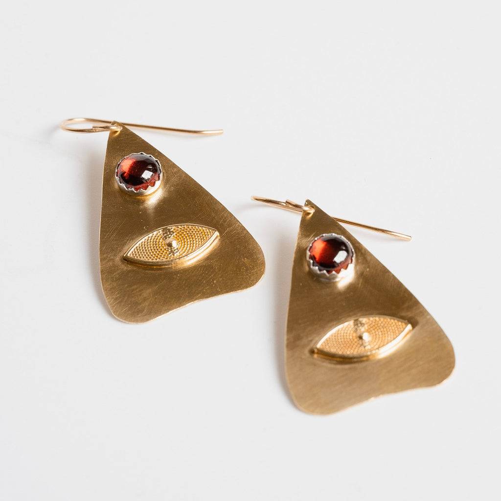 planchette gemstone earrings