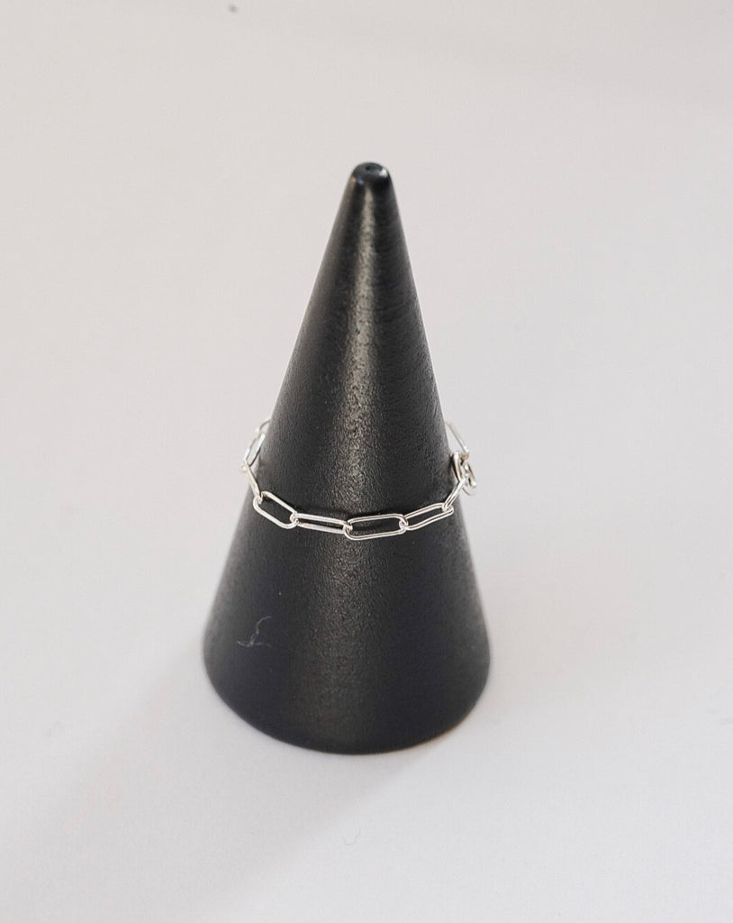Dainty Paperclip Chain Ring - Choose Your Metal