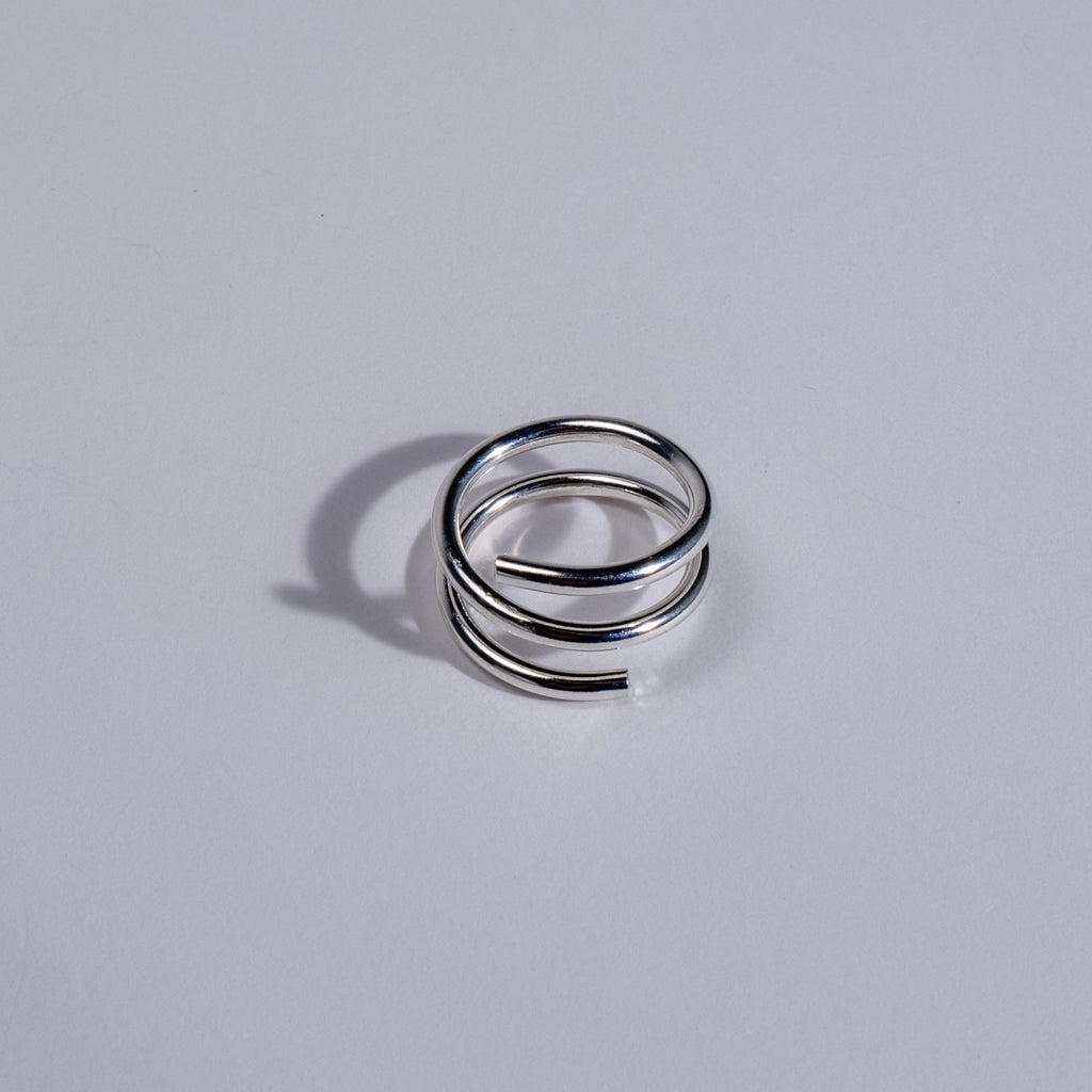 Industrial Sterling Silver Spiral Ring