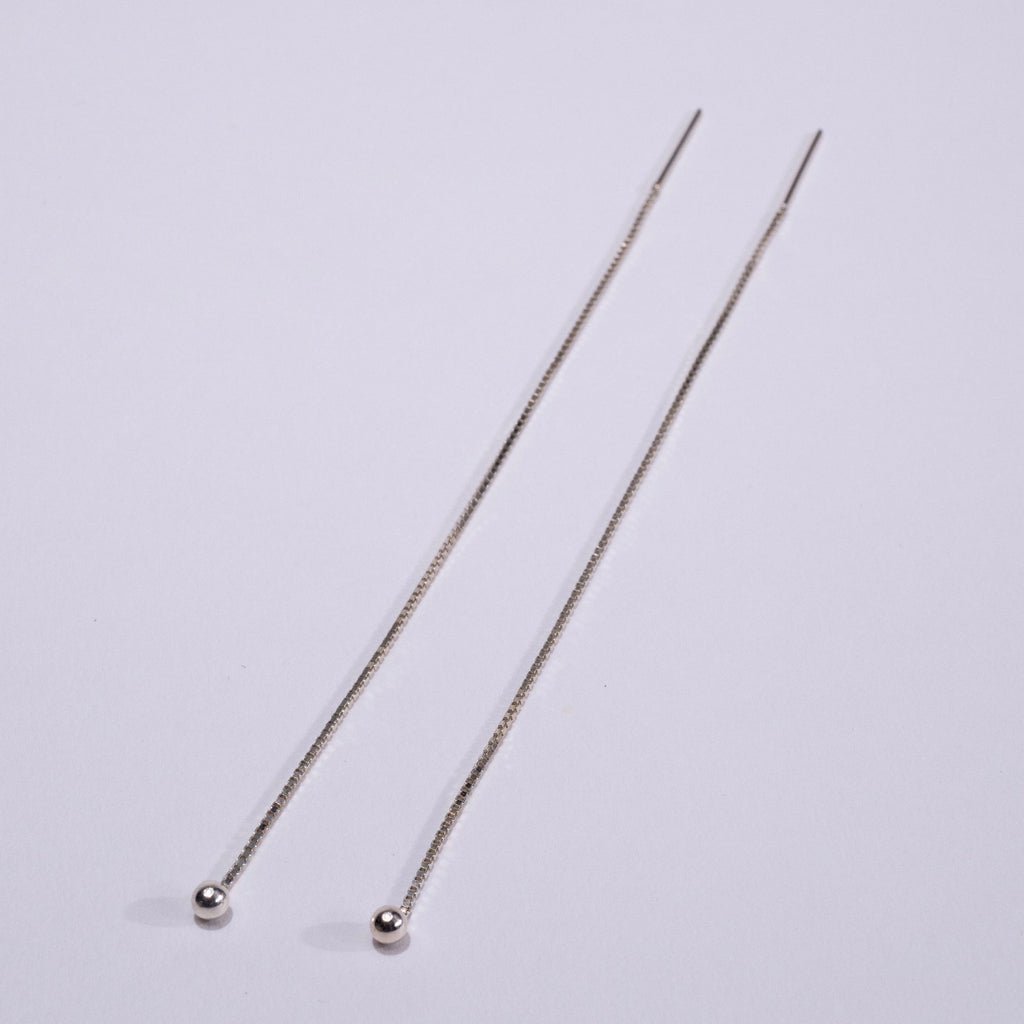 Extra Long Sterling Silver Threader Earring with Ball