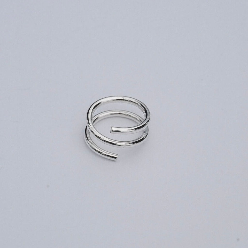 Industrial Sterling Silver Spiral Ring