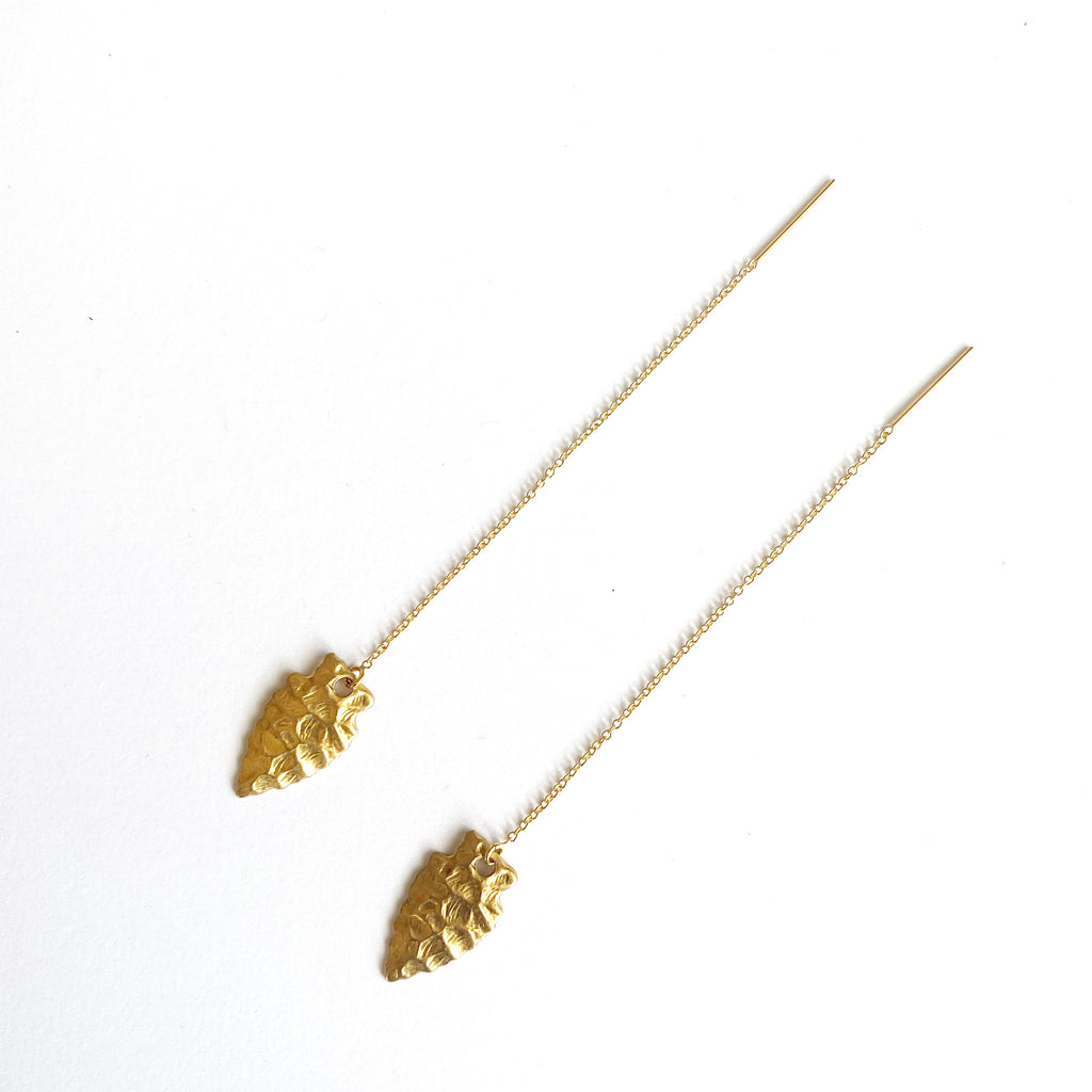 Arrowhead Threader Earring - 14 Karat Gold Fill and Brass