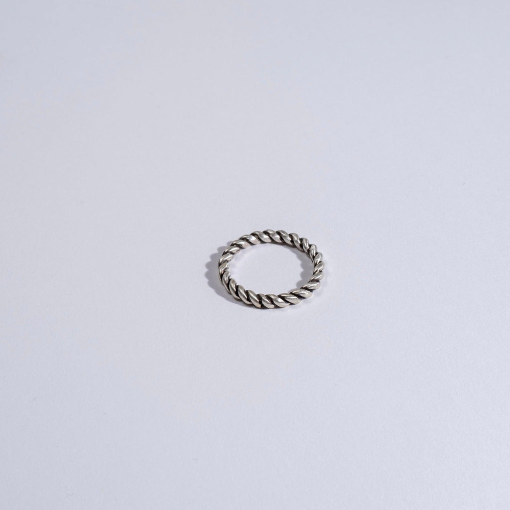 Oxidized Twist Ring in Sterling Silver