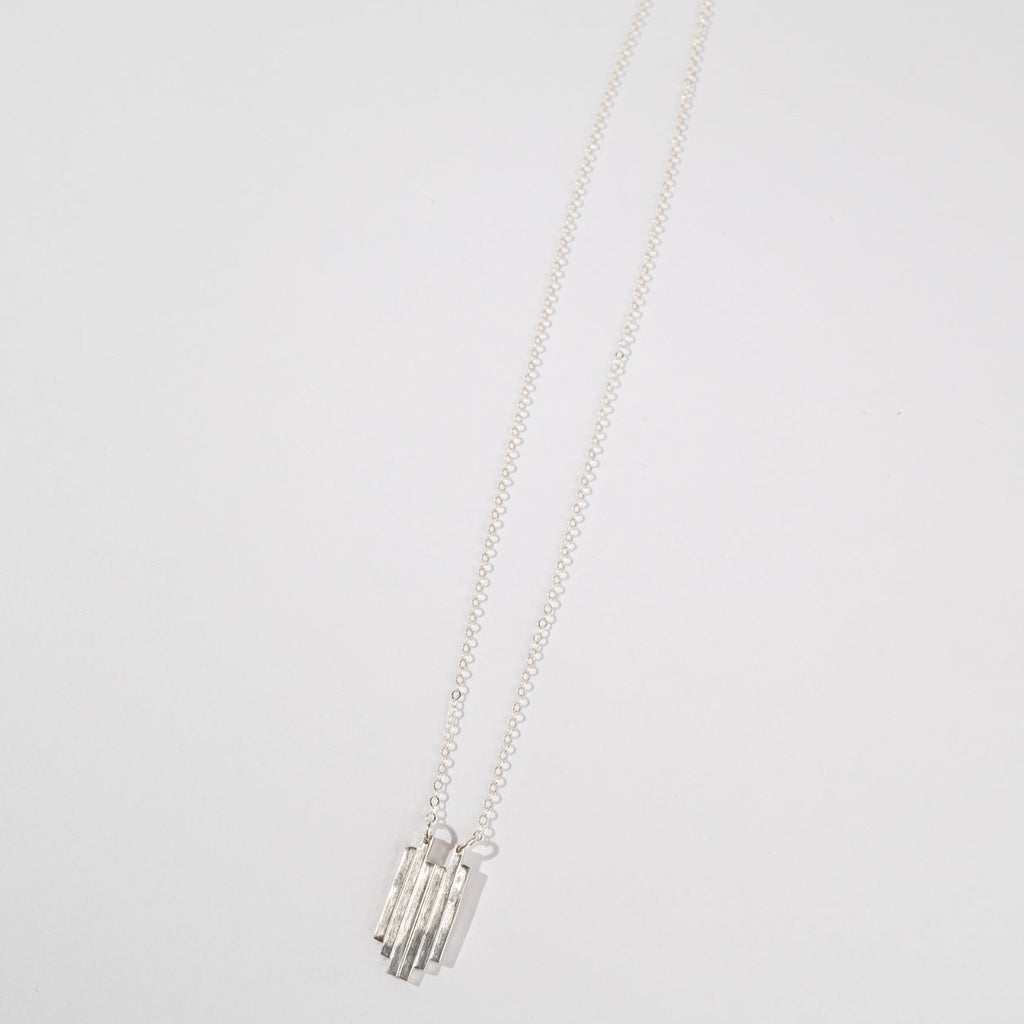 stacked bar necklace in sterling silver