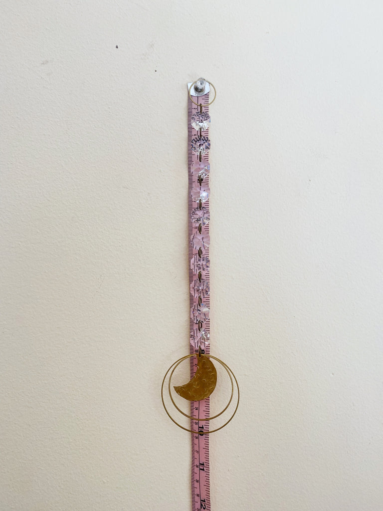 Crystal and Brass Sun catcher with Hammered Moon Drop