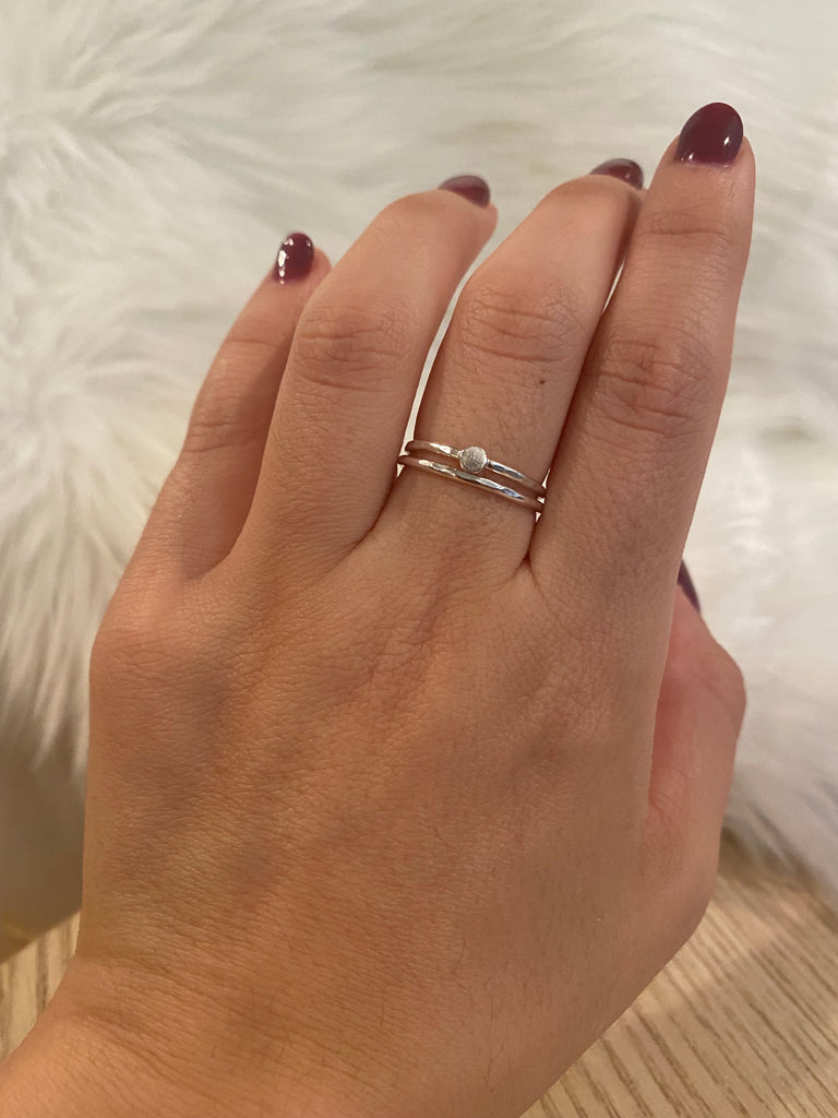 Tiny Circle Stacking Ring in Sterling Silver