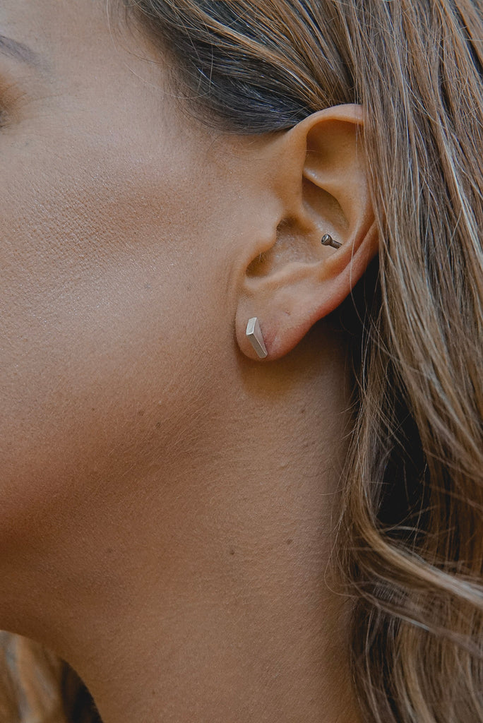 Geometric Mini Angular Stud Earrings - Choose Your Metal