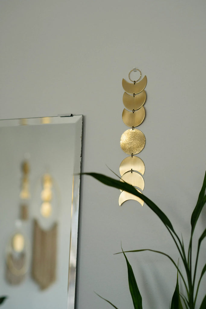 Brass Moon Phase Celestial Wall Hanging